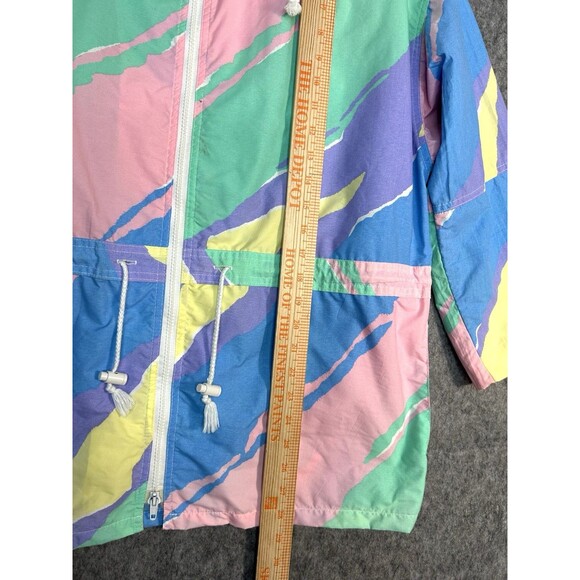 Vintage 90s Pastel Paintbrush Jacket Size S Preppy Beach Made In USA - Picture 10 of 13